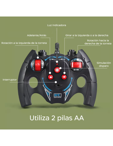 Tanque Juguete con Control Remoto a Escala 1:30 con Efectos de Sonido y Luces