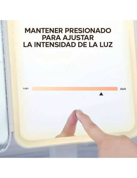 Espejo Cosmético LED Make UP Recargable Zoom 3x Diseño Touch con 3 Modos
