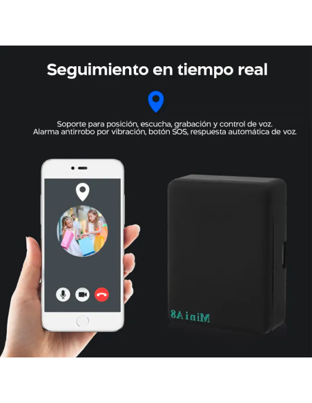 Mini localizador GPS de bolsillo con tarjeta GPRS GSM SIM, antirrobo portátil