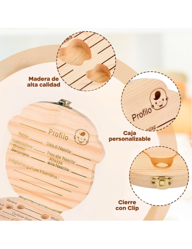 4221 Cajita de madera para guardar los dientes...