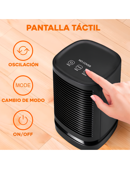 Mini Estufa Eléctrica Portátil 950W Escritorio Ventilador Calefactor Oscilante