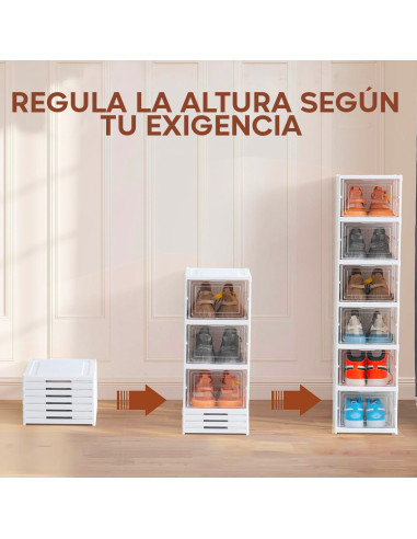 Zapatero 3 cajas Contenedor plegable apilable...