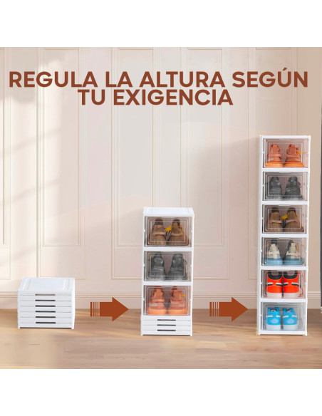 Zapatero 3 cajas Contenedor plegable apilable Organizadores de zapatos