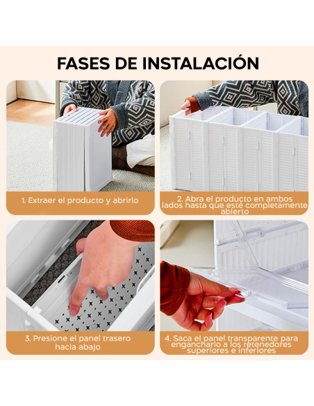 Zapatero 3 cajas Contenedor plegable apilable Organizadores de zapatos