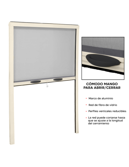 Mosquitera Enrollable 160X170 Kit Reducible para Ventana con Marco de Aluminio