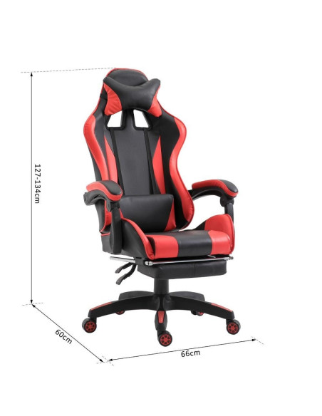 Silla de oficina para juegos AZRACE ecopiel con reposapiés silla reclinable 150°