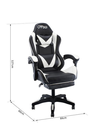 Silla de oficina para juegos AZRACE ecopiel con reposapiés silla reclinable 150°