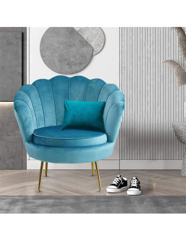 Sillón concha SOFIA terciopelo sala de estar...