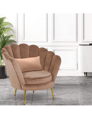 Sillón concha SOFIA terciopelo sala de estar...