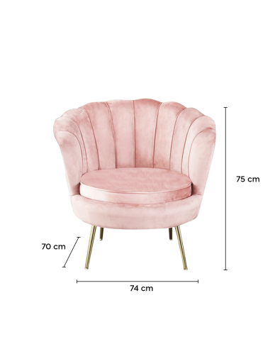 Sillón concha SOFIA terciopelo sala de estar...