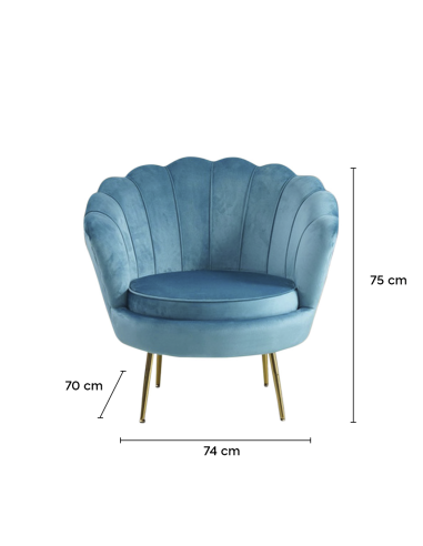 Sillón concha SOFIA terciopelo sala de estar...