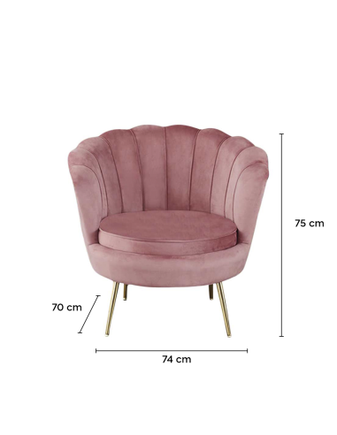 Sillón concha SOFIA terciopelo sala de estar...