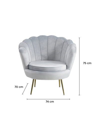 Sillón concha SOFIA terciopelo sala de estar...
