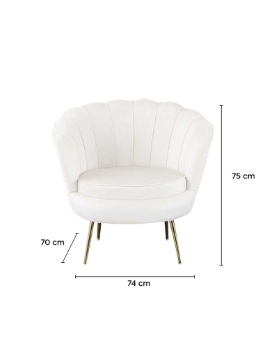 Sillón concha SOFIA terciopelo sala de estar...