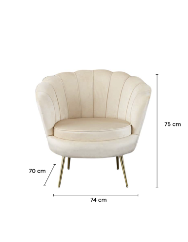 Sillón concha SOFIA terciopelo sala de estar...