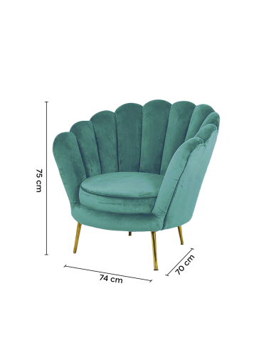 Sillón concha SOFIA terciopelo sala de estar...