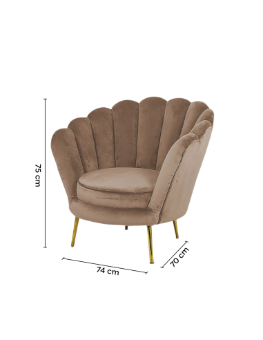 Sillón concha SOFIA terciopelo sala de estar...
