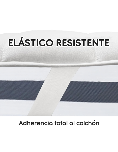 Cubrecolchón para Cama Doble 165x200 Microfibra con Gomas Elásticas Blanco