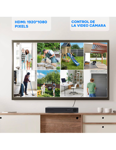 Kit videovigilancia con 8 cámaras H.264 mando...