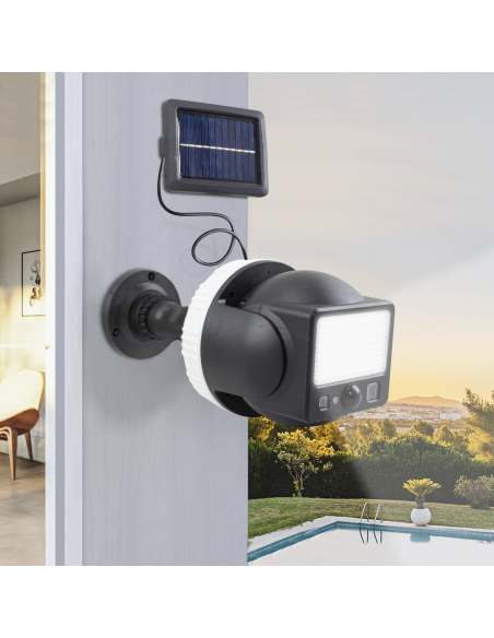 Lámpara Solar Recargable con Panel Solar, Sensor de Movimiento y Control Remoto