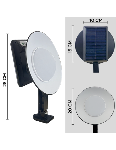 Lámpara LED Recargable panel solar IP65 con...