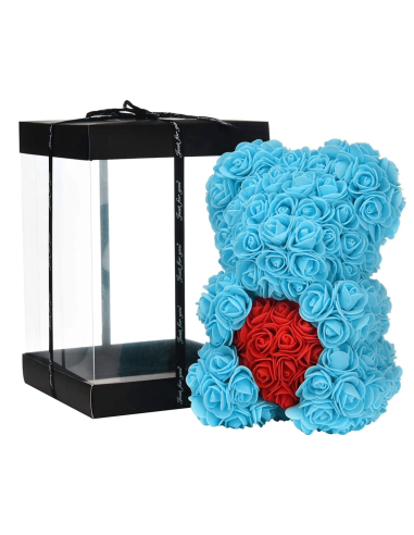 Oso de Rosas Artificiales H25cm con Envase...
