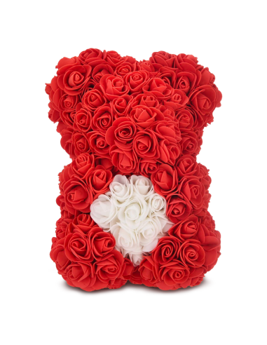 Oso de Rosas Artificiales H25cm con Envase...