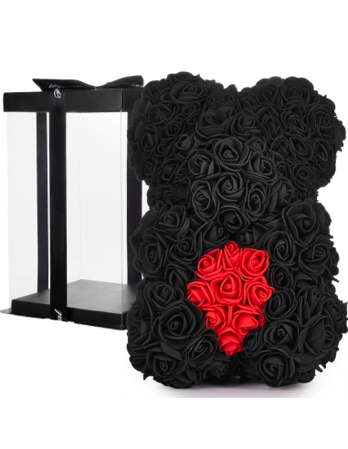 Oso de Rosas Artificiales H25cm con Envase...