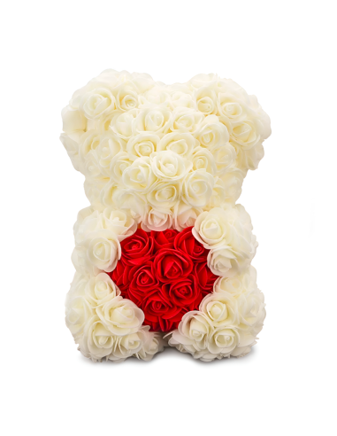 Oso de Rosas Artificiales H25cm con Envase...