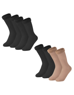 Pack 4 pares calcetines térmicos 3 negros y 1 beige...