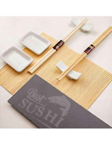 Set Sushi 2 Prs Kit de 10 pz Estera de Bambú...