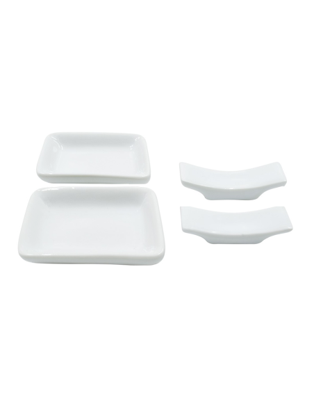 Set Sushi 2 Prs Kit de 10 pz Estera de Bambú Plato de Pizarra Palillos y Cuencos