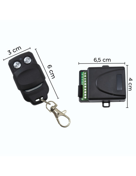 Receptor con 2 Controles Remotos Universales 2 Canales 433MHz Puerta Automática