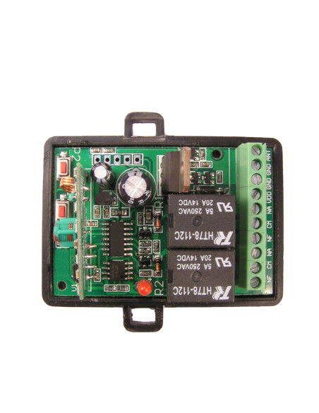 Receptor con 2 Controles Remotos Universales 2 Canales 433MHz Puerta Automática