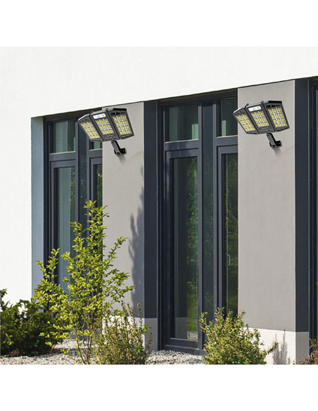 2 Proyectores Solares 384 LED con Sensor de Movimiento y Control Remoto HS-V97