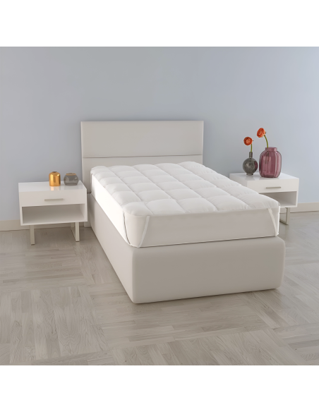 Cubre Colchón Individual 3 cm 90x200 en Microfibra con Elásticos en las esquinas