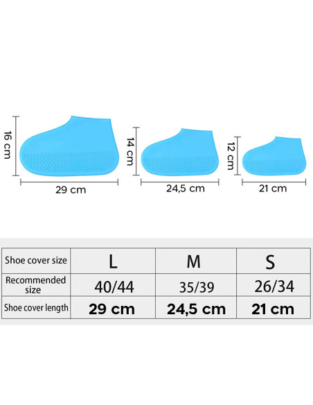 Pack cubrezapatos de Silicona Impermeable Antideslizante Reutilizables Lavables