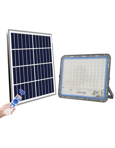 Foco LED Panel Solar Recargable 100W 101138 Crepuscular con Control Remoto IP66