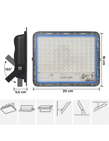 Foco LED Panel Solar Recargable 100W 101138...