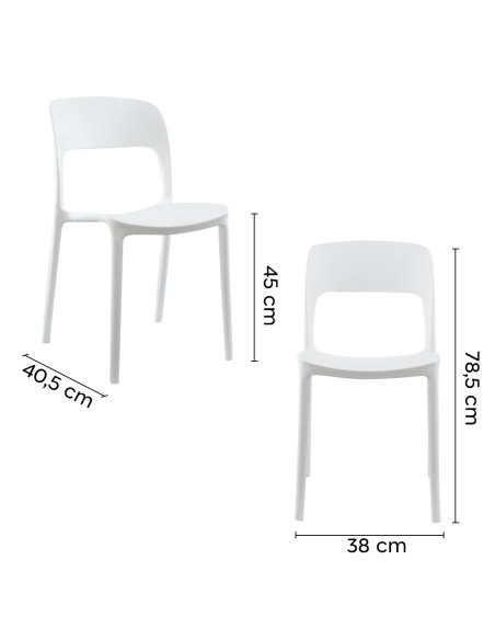 Set 2 Sillas STYLE polipropileno diseño moderno apilables Hogar Bar Restaurante
