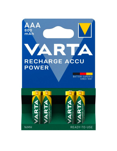 Pack 4 uds Batería Varta Pilas Recargables AAA Precargadas 800 mAh