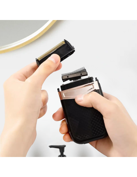 Maquinilla eléctrica recargable USB Portátil Impermeable Doble Cabezal Repuesto
