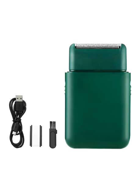 Maquinilla de Barba y Patillas Recargable USB y Portátil con Cabezal de Repuesto