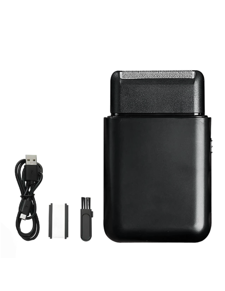 Maquinilla de Barba y Patillas Recargable USB y Portátil con Cabezal de Repuesto