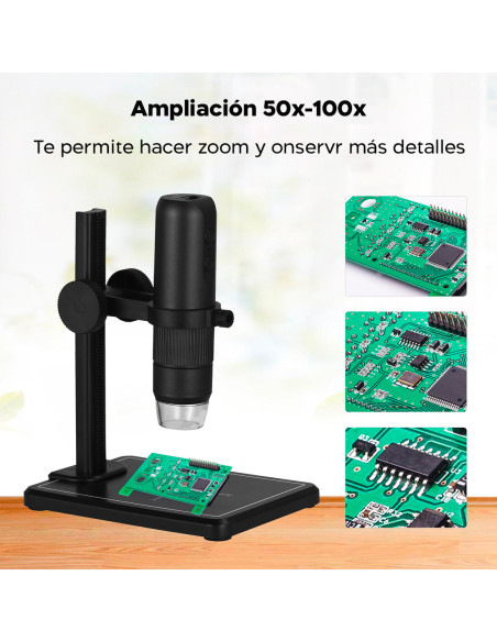 Microscopio digital LED con Wi-Fi, aumento de 50x 1000x, resolución HD, portátil