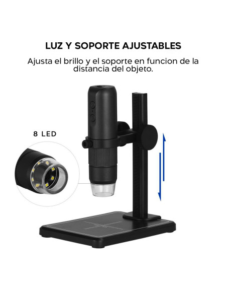 Microscopio digital LED con Wi-Fi, aumento de 50x 1000x, resolución HD, portátil