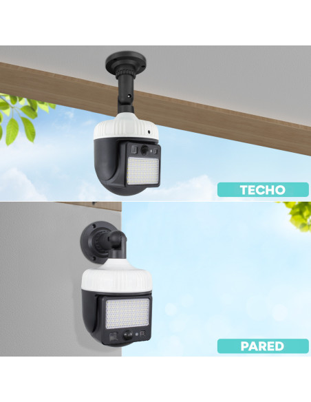 Lámpara Solar Recargable con Panel Solar, Sensor de Movimiento y Control Remoto