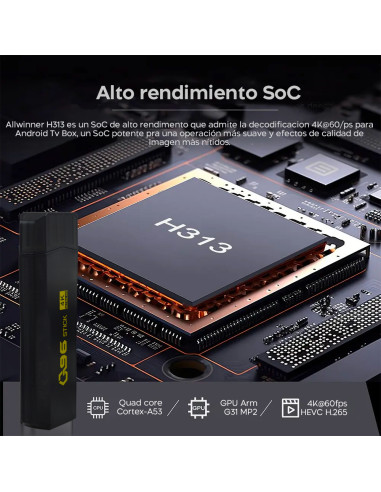TV Stick Android Ultra HD conexión Wi-Fi y...