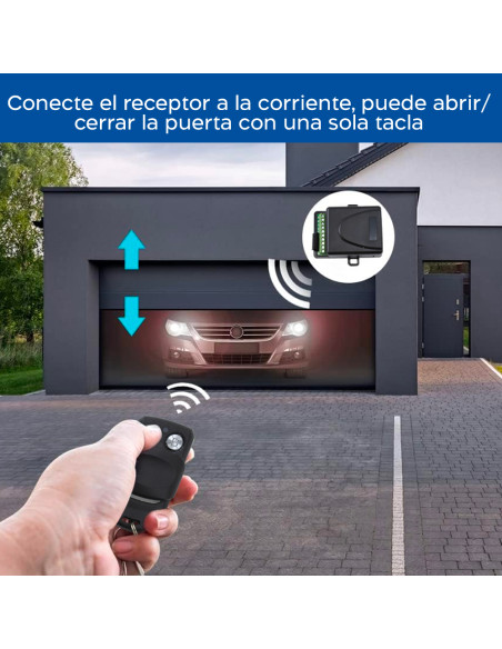 Receptor con 2 Controles Remotos Universales 2 Canales 433MHz Puerta Automática