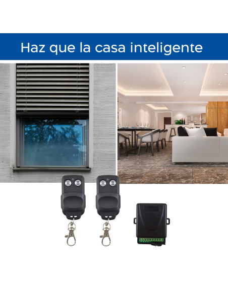 Receptor con 2 Controles Remotos Universales 2 Canales 433MHz Puerta Automática
